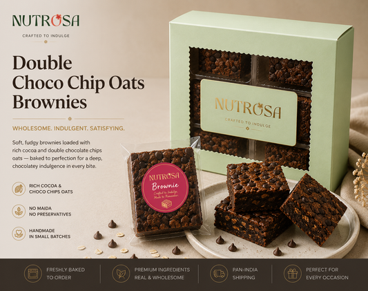 Double Chocolate Oats Chocochip Brownies